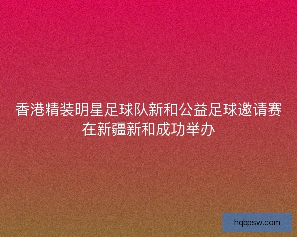 香港精装明星足球队新和公益足球邀请赛在新疆新和成功举办